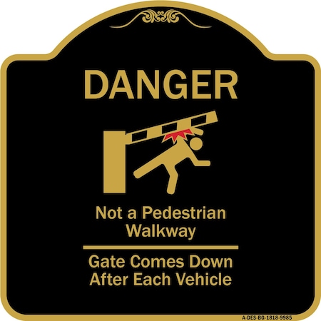 Designer Series-Danger Not A Pedestrian Walkway Gate Comes Down After Each Veh